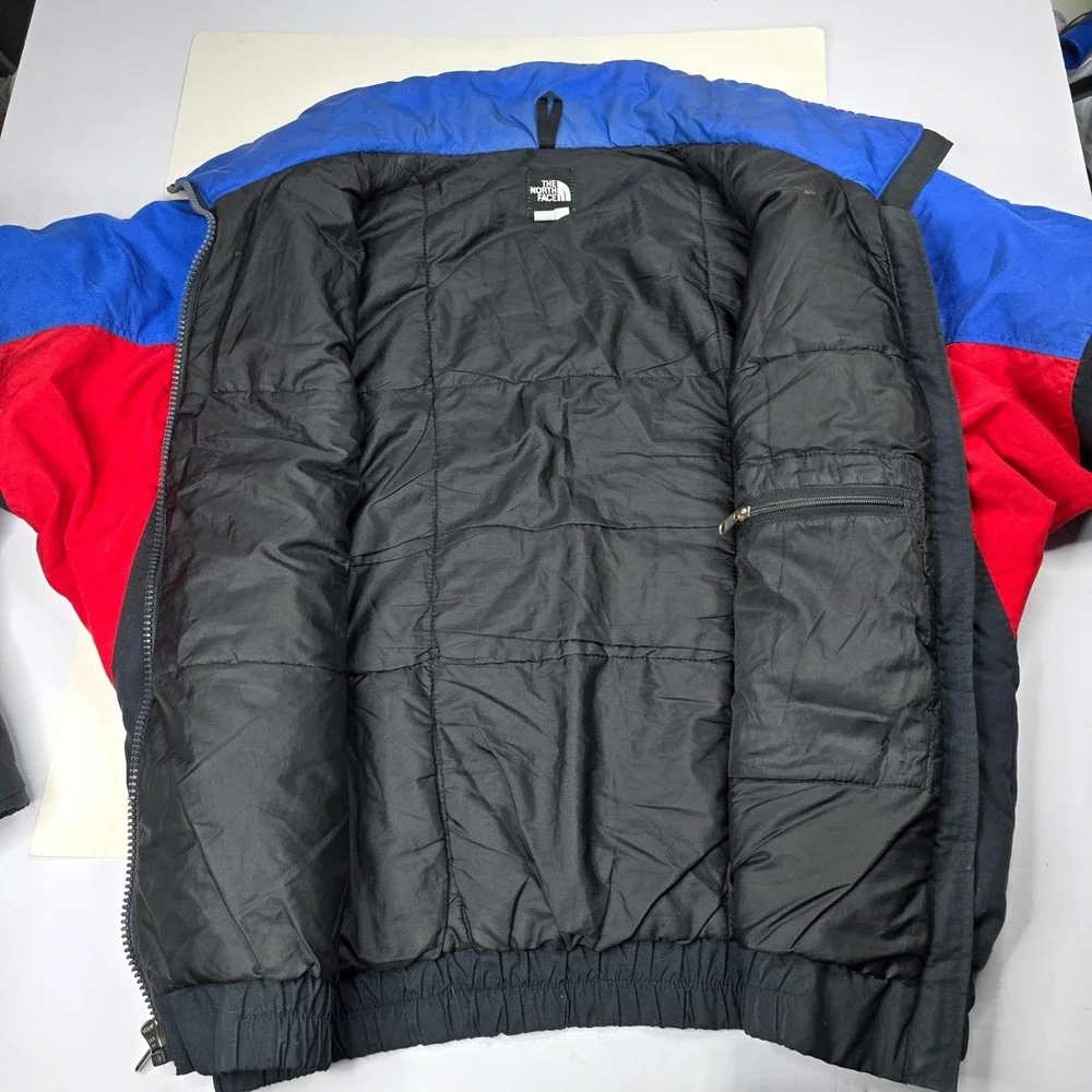 The North Face Colorblock Puffer Jacket Blue‎ Red Black Zip Up Insulated XL USA